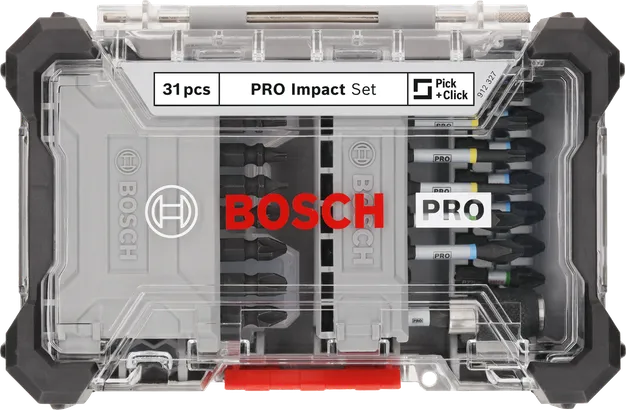 Juego de puntas de destornillador de impacto Bosch PRO, 31 piezas.