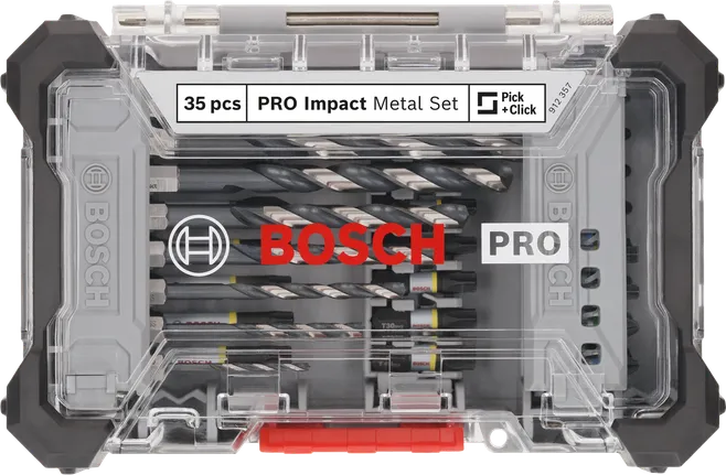 Juego de herramientas de impacto para metal Bosch PRO, 35 piezas.