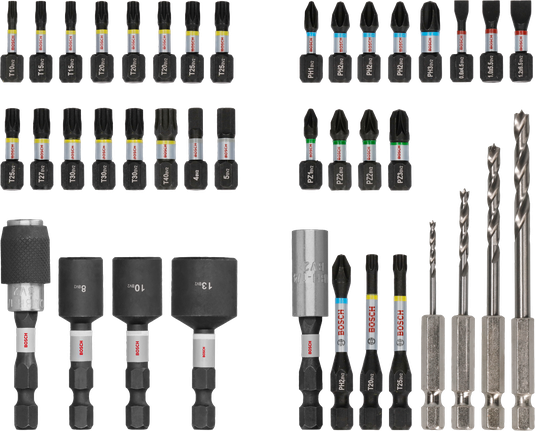 Bosch PRO Impact Wood Set 40 piezas para taladrar y atornillar.