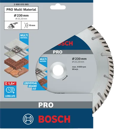 Disco de diamante multimaterial Bosch PRO 230×22,23 mm.