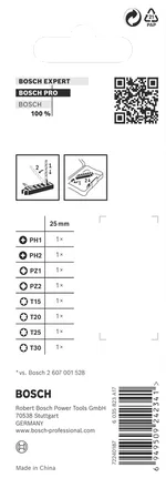 Juego de puntas de impacto Bosch de 8 piezas de 25 mm.