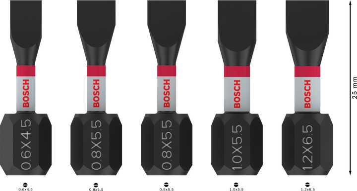 Juego de puntas de impacto Bosch PRO SL SL4.5 SL5.5 SL6.5 25 mm.