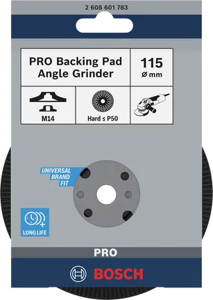 Almohadilla de soporte Bosch PRO dura de 115 mm para amoladora angular.