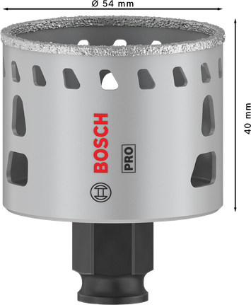 Sierra de corona Bosch PRO Tile PC Plus de 54 mm para cortar azulejos.