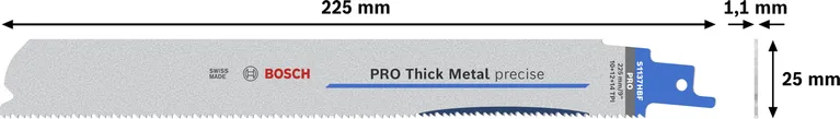 Hoja de corte precisa Bosch PRO Thick Metal S1137HBF, 225 mm.