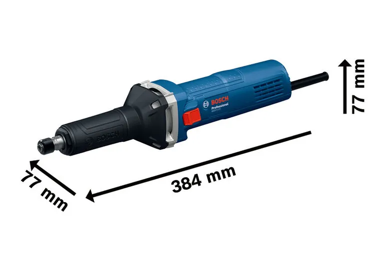 Amoladora recta Bosch GGS 5 LS con 384 mm de longitud.