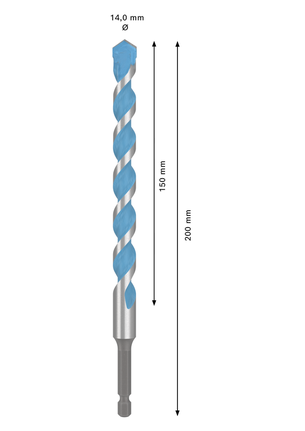 Broca multiusos Bosch EXPERT HEX-9 14 x 150 x 200 mm.