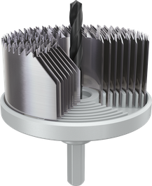 Juego de sierras de corona con mandril para madera y yeso de Bosch , 25-68 mm.