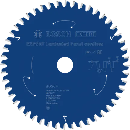 Hoja de sierra circular a batería Bosch EXPERT Laulated Panel, 48 dientes.