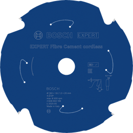 Hoja de sierra circular a batería Bosch EXPERT para fibrocemento, 160 mm.