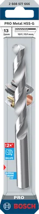 Broca helicoidal Bosch PRO Metal HSS-G de 13 mm para metal.