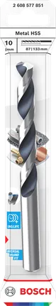 Broca helicoidal Bosch Metal HSS de 10 mm para taladrar metal.