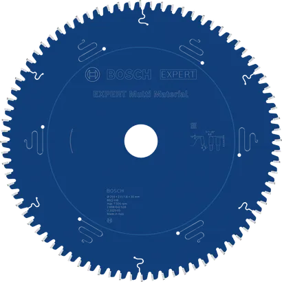 Hoja de sierra circular Bosch EXPERT Multi Material, 80 dientes.