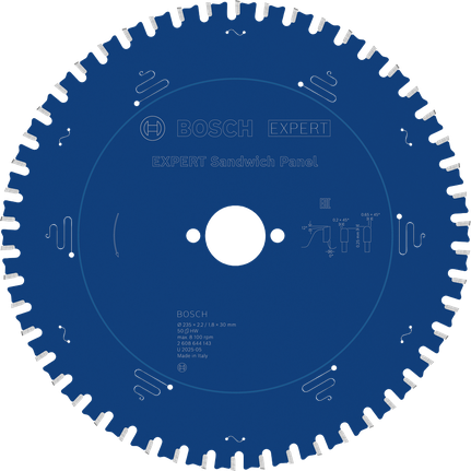 Hoja de sierra circular para paneles sándwich Bosch EXPERT de 235 mm.