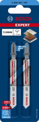 Hojas de sierra de calar Bosch EXPERT Laminate Clean T128BHM para laminado.