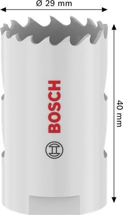 Sierra de corona roscada multimaterial Bosch 29x40 mm.