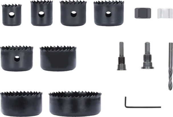 Juego de sierras de copa con eje para madera y drywall 