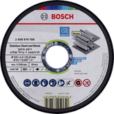 Disco de corte Bosch para acero inoxidable y metal de 115 mm.
