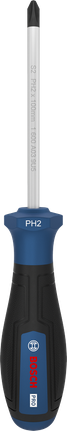 Destornillador Bosch PRO PH2 x 100 mm con mango ergonómico.