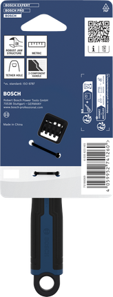 Llave ajustable Bosch de 150 mm con estructura de mordaza robusta.