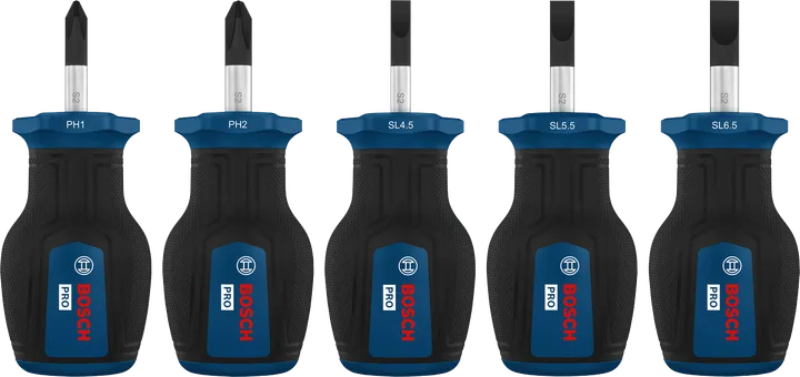 Juego de desatornilladores PRO Stubby PH/SL, 5 piezas
