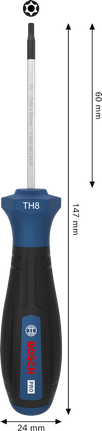 Destornillador Bosch PRO TH8 x 60 mm con mango ergonómico.