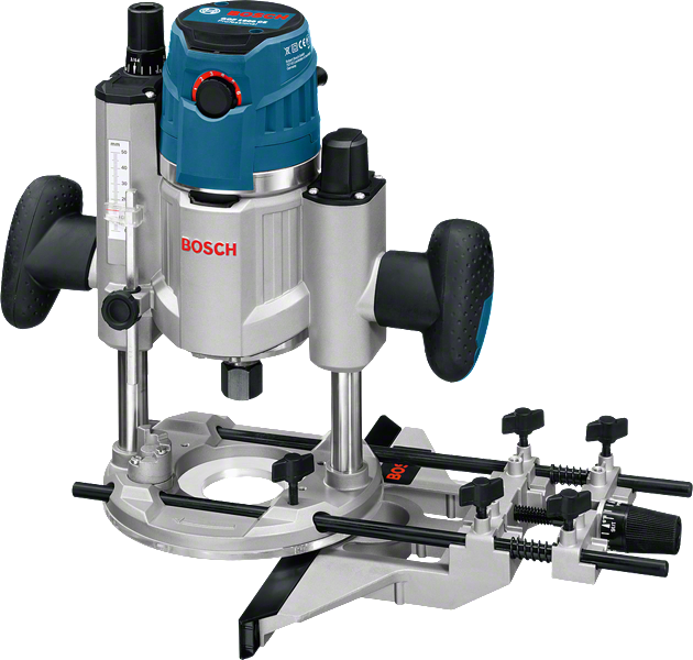 Fresadora Bosch GOF 1600 CE con portabrocas ajustable.