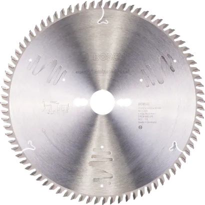 Hoja de sierra circular Bosch Expert para paneles laminados de 80 dientes.