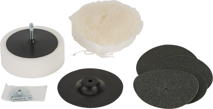 Juego de accesorios de taladro de rueda de pulido abrasivo no tejido de 6  piezas, almohadillas para fregar, kit de limpieza (verde, rojo y gris)