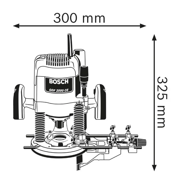 Diagrama de dimensiones del enrutador.