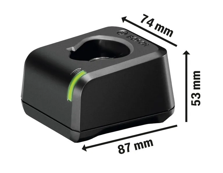 Cargador de batería compacto Bosch GAL 12V-20 con indicador LED.