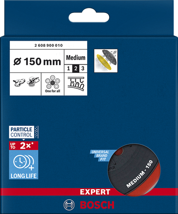 Plato lijador multiagujeros Bosch Expert de 150 mm, mediano.