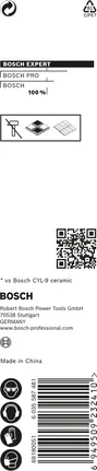 Broca de cerámica dura Bosch EXPERT HEX-9 de 5 x 90 mm.