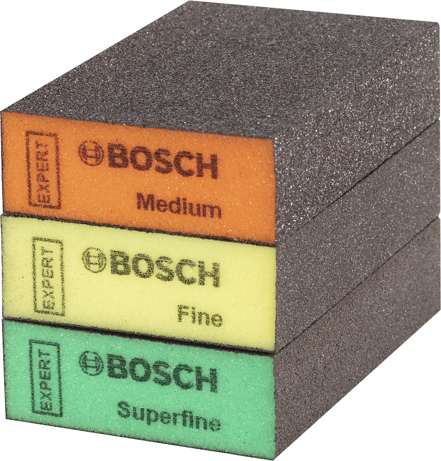 Bloques de lijado Bosch EXPERT S471, medio fino, superfino.