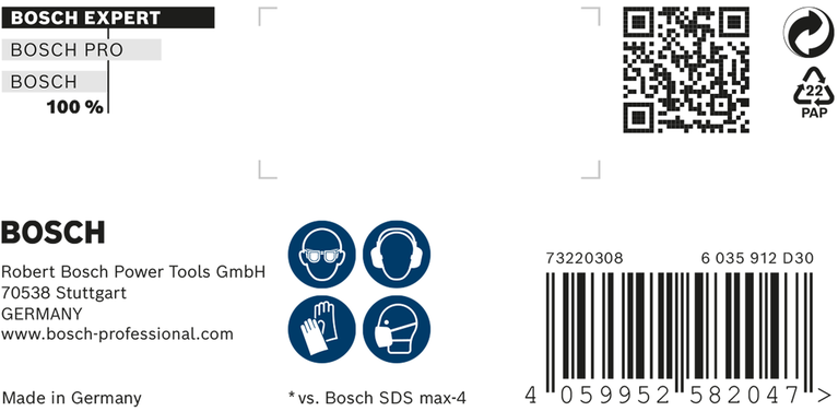 Broca para taladro percutor Bosch EXPERT SDS max-8X de 11/16″.