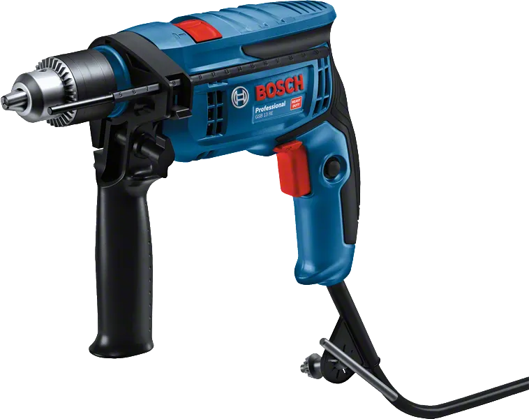 Taladro de impacto con cable Bosch GSB 13 RE y empuñadura lateral.