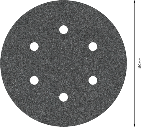 Disco de lijado Bosch PRO F355 de 150 mm y 6 agujeros G100.