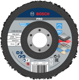Disco de limpieza Bosch PRO N377, 125 mm para multimaterial.