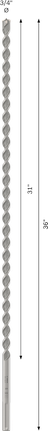 Broca para taladro percutor Bosch PRO SDS max-4, de 3/4 de pulgada de diámetro.