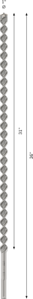 Broca para taladro percutor Bosch PRO SDS max-4, 1 pulgada de diámetro.