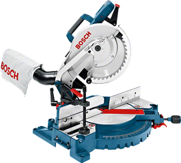 Sierra ingletadora Bosch GCM 10 con ajustes de bisel e inglete regulables.