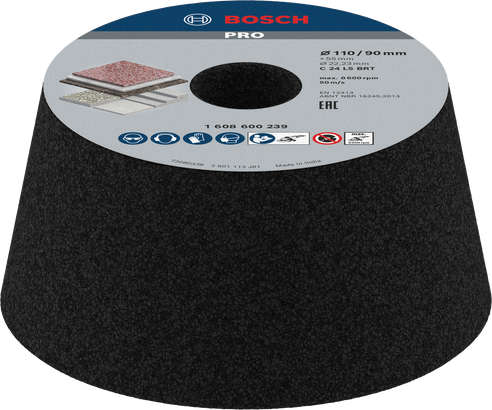 Muela de copa cónica Bosch PRO Stone 90x110x55mm G24.