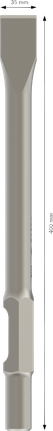 Cincel plano Bosch PRO HEX-4C 35 x 400 mm.