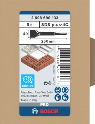Cincel de pala Bosch SDS plus-4C 40×250 mm 5 uds.