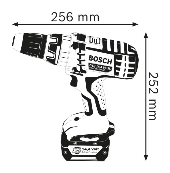 Dimensiones del taladro.