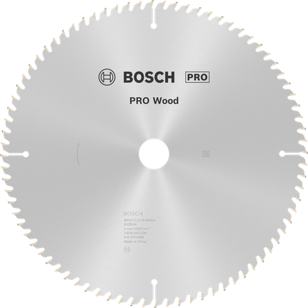Hoja de sierra circular Bosch PRO Wood de 305 mm para cortar madera.