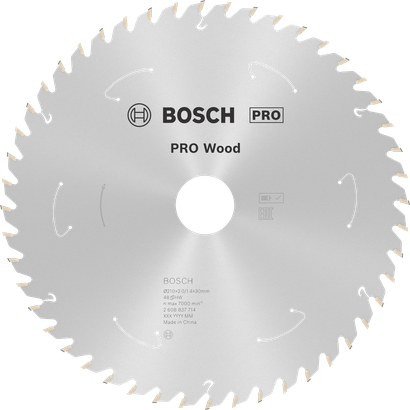 Hoja de sierra circular Bosch PRO Wood, 210 mm 48 dientes.