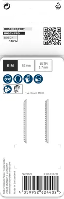 Hojas de sierra de calar Bosch PRO Laminate clean T101BIF 83 mm 2 uds.