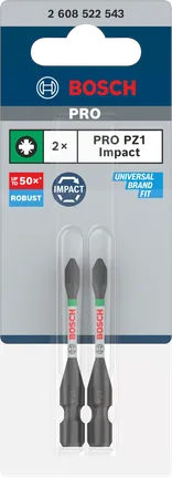 Brocas de impacto Bosch PRO PZ1 de 55 mm.