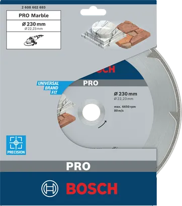 Disco de corte de diamante Bosch PRO Marble 230×22,23 mm.